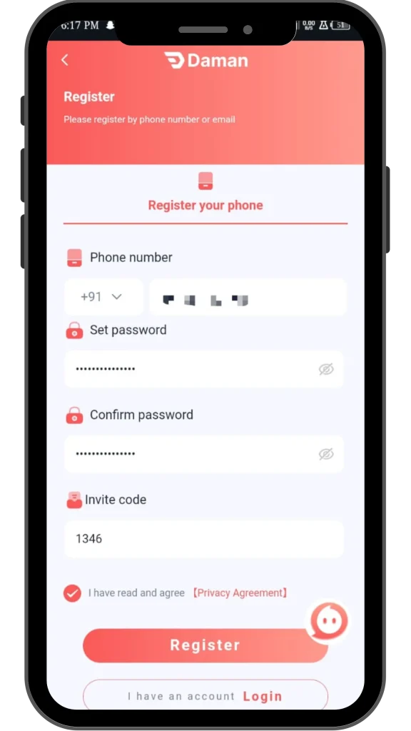 register Daman Game